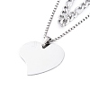 Non-Tarnish 304 Stainless Steel Double Layer Necklaces NJEW-M181-12P-2