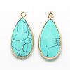 Synthetic Turquoise Pendants G-S221-18G-1