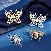 Unicraftale 4Pcs 4 Style Butterfly & Bee Brooches STAS-UN0034-84-3