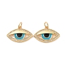 Eye Brass Micro Pave Clear Cubic Zirconia Charms KK-G435-34G-2