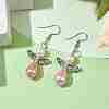 Platinum Alloy & Plastic Dangle Earrings EJEW-JE05599-02-2