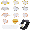 12 Bags 3 Colors Alloy Heat Transfer Watch Band Accessories FIND-DC0007-60B-1