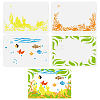 4Pcs 4 Styles PET Hollow Out Drawing Painting Stencils DIY-WH0394-0297-1