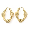 Rack Plating Brass Wire Wrap Twist Oval Hoop Earrings EJEW-M225-08G-1