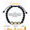 Natural Citrine Beaded Bracelet with 8mm Matte Stone ZJ6492-4-1