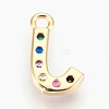Brass Micro Pave Cubic Zirconia Charms ZIRC-F089-01G-J-2