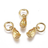 Brass Micro Pave Cubic Zirconia Charms ZIRC-F111-04G-2