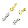 4Pcs 2 Colors Brass Micro Pave Clear Cubic Zirconia Fold Over Clasps KK-CJ0004-37-1