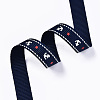 Single Face Anchor & Star Printed Polyester Grosgrain Ribbon OCOR-S050-10mm-05-1-1