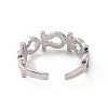 Clear Cubic Zirconia Hollow Out Open Cuff Ring RJEW-G283-13P-3