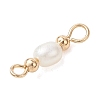 3Pcs 3 Styles Natural Cultured Freshwater Pearl Rice Beaded Links Connector Charms PALLOY-JF04914-02-5