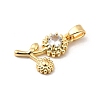 Brass Micro Pave Cubic Zirconia Pendants KK-D408-09KCG-2