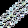 Transparent Electroplate Glass Beads Strands X-EGLA-N002-34C-B02-1