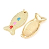 Brass Enamel Pendants KK-C162-059G-2