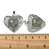 Natural Green Aventurine Peach Love Heart Pendants G-G158-01C-3