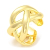 Rack Plating Brass Criss Cross Open Cuff Rings X-RJEW-Q784-10G-1