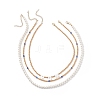 3Pcs 3 Style Shell Pearl & Seed & Lampwork Evil Eye Beaded Necklaces Set NJEW-JN04048-1