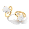 Hexagon Natural Howlite Finger Rings RJEW-B113-02G-02-2