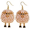 Alloy & Plastic Pearl & Rhinestone Dangle Earrings WG338F7-04-2