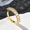 Brass Micro Pave Cubic Zirconia Finger Rings RJEW-H258-12G-1