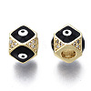 Brass Micro Pave Clear Cubic Zirconia Beads ZIRC-N039-173-NF-3
