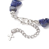 Natural Lapis Lazuli & Synthetic Turquoise Beaded Bracelets for Women BJEW-JB13230-4