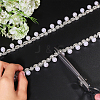 1 Yard Brass Crystal Rhinestone Cup Chain with Imitation Pearl OCOR-GL0001-08A-3