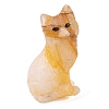 Natural Yellow Hematoid Quartz Carved Fox Figurines Statues for Home Office Desktop Feng Shui Ornament G-Q172-14E-1