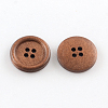 Dyed 4-Hole Flat Round Wooden Buttons X-BUTT-R035-015-2