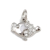 Brass Micro Pave Cubic Zirconia Pendants KK-A269-04A-P-1