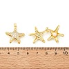 Starfish Brass Micro Pave Clear Cubic Zirconia Pendants KK-G533-27G-2