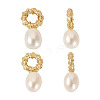 4Pcs Natural Cultured Freshwater Pearl Pendant PALLOY-TAC0179-2