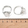 Brass Micro Pave Cubic Zirconia with Natural Quartz Crystal Cuff Open Rings RJEW-T035-01P-G-5