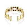 Brass Micro Pave Clear Cubic Zirconia Cuff Rings RJEW-S044-109-NF-4