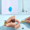 2Pcs 2 Colors 201 Stainless Steel Teardrop Memorial Urn Ashes Pendant Necklaces NJEW-CN0001-21-3