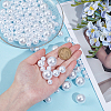 150Pcs 3 Styles  ABS Plastic Imitation Pearl Round Beads KY-SP0001-63B-4