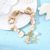 Ocean Alloy Starfish Charm OT Bracelets BJEW-JB14278-1