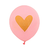Round with Gold Tone Heart Latex Valentine's Day Theme Balloons FEPA-PW0002-002B-1