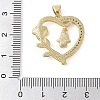 Brass Micro Pave Clear Cubic Zirconia Pendants KK-I712-57G-C-3