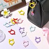 30Pcs 6 Colors Zinc Alloy Spring Gate Rings KEYC-CJ0001-17-6
