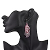 Natural Ruby Rhombus Dangle Earrings EJEW-MZ00567-06-3