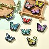 10Pcs 10 Styles Butterfly with Flower Food Grade Eco-Friendly Silicone Beads SIL-CJ0002-99-5