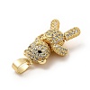 Rack Plating Brass Micro Pave Cubic Zirconia Pendants KK-E072-14G-3