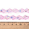 Electroplate Transparent Glass Beads Strands EGLA-N020-03D-4