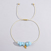 Bohemian Style Cross Natural Hemimorphite Braided Beaded Bracelets for Women XK2373-6-1