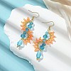 Handmade Glass Seed Beads & Glass Dangle Earrings EJEW-MZ00363-01-1