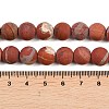 Frosted Natural Red Jasper Beads Strands G-C270-M01-10mm-5