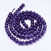 Natural Amethyst Round Bead Strands G-M212-6mm-01B-2