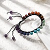 Adjustable Natural & Synthetic Mixed Gemstone Beads Braided Bead Bracelets for Men Women BJEW-L713-B05-3