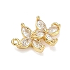 Brass Pave Clear Cubic Zirconia Pendants KK-C254-10G-2